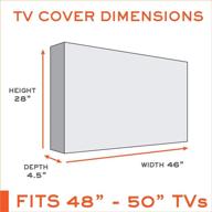 обложка для телевизора на открытом воздухе размером 48-50 дюймов - защита от погоды и воды с передним клапаном, мягким внутренним слоем, нижней обложкой, очистителем экрана и микрофибровой тканью логотип
