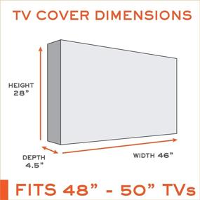 img 4 attached to Обложка для телевизора на открытом воздухе размером 48-50 дюймов - защита от погоды и воды с передним клапаном, мягким внутренним слоем, нижней обложкой, очистителем экрана и микрофибровой тканью