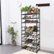 👟 aosion 10 tier shoe rack: organize 50 pairs of shoes, space-saving closet shoe organizer: large, lightweight and removable, black logo