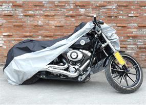 img 3 attached to 🏍️ X AUTOHAUX XL Мотоциклетно покрывало: Идеальная защита от воды и пыли для использования на открытом воздухе - черно-серебристый оттенок с анти-ультрафиолетовым щитом