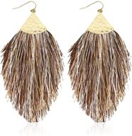 💃 chic bohemian thread fringe statement earrings: stylish jewelry for girls logo