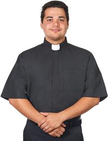 img 1 attached to 👔 Classic Short Sleeve Collar Clergy Shirt: The Perfect Blend of Style and Comfort