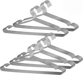 img 4 attached to 👕 KINJOEK 50 Packs Stainless Steel Wire Hangers for Dry/Wet Clothes - 16.6" 3.2MM Thick Coat Closet Hangers for Underwear and Trousers