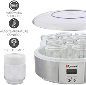 img 2 attached to 🥛 Efficient Euro Cuisine Yogurt Maker - YMX650: Automatic Digital Machine with Set Temperature, 7-6 oz. Reusable Glass Jars, Rotary Date Setting Lids for Instant Storage