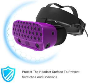 img 1 attached to 🔮 AMVR VR Headset Protective Shell - Purple | Light, Durable Cover for Oculus Rift S Accessories | Prevent Collisions & Scratches