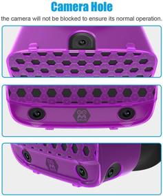 img 2 attached to 🔮 AMVR VR Headset Protective Shell - Purple | Light, Durable Cover for Oculus Rift S Accessories | Prevent Collisions & Scratches