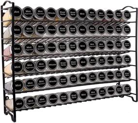 img 3 attached to 🌶️ SWOMMOLY Spice Rack Organizer Set: 72 Empty Square Spice Jars, 340 Labels, Chalk Marker, and Funnel Included for Countertop, Cabinet, or Wall Mount