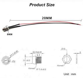 img 3 attached to 🚤 Амотор 10 шт. 8 мм 5/16 "Светодиодный металлический индикаторный свет 12 В водонепроницаемая сигнальная лампа направления для автомобиля, грузовика, лодки с проводом (синяя) - Премиум водонепроницаемые светодиодные огни для сигналов автомобилей, грузовиков, лодок