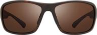 🕶️ revo border: polarized large rectangle wrap sunglasses, matte tortoise frame with terra lens (re 1093) - uv filters included логотип