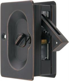 img 1 attached to 🔒 Enhanced Mid-Century Pocket Door Privacy Lock Set in Oil-Rubbed Bronze - Premium Quality