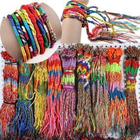 img 3 attached to 🌈 EPALER 50pcs Wholesale Bulk Colorful Friendship Cord Strand Bracelets for Jewelry Lots