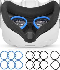 img 4 attached to Oculus Quest 2 Anti-Scratch Ring - AkoaDa Lens Protection Accessories for Myopia Glasses | VR Headset Lens Anti-Scratch Ring Compatible with Oculus Quest 2 (Black+Blue)