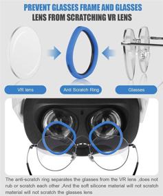 img 1 attached to Oculus Quest 2 Anti-Scratch Ring - AkoaDa Lens Protection Accessories for Myopia Glasses | VR Headset Lens Anti-Scratch Ring Compatible with Oculus Quest 2 (Black+Blue)