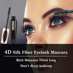 img 3 attached to 🔥 3 PACKS 4D Silk Fiber Lash Mascara - Natural Extension Makeup for Voluminous Eyelashes - Smudge-proof, Hypoallergenic Formula - Long-Lasting, No Flaking, No Smudging, No Clumping