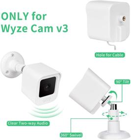 img 2 attached to 📷 ALERTCAM All-New Wyze Cam V3 Mount and Weatherproof Housing Case – 360° Adjustable Indoor/Outdoor Protective Cover and Wall Mounting Bracket – White