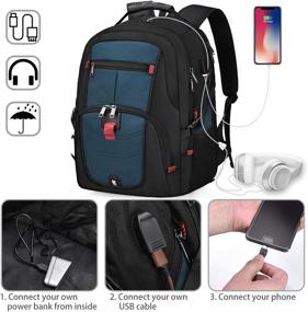 img 2 attached to Laptop Backpack 17 Inch Waterproof Extra Large TSA Travel Backpack Anti Theft College School Business Mens Backpacks With USB Charging Port 17