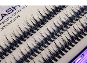 img 4 attached to 💃 Scala Fish Tail Design 120pcs C Curl 12mm Black Individual False Eyelash Cluster Extension Tools: 0.1mm Thickness, 12 Root, Women Lady Eyelashes