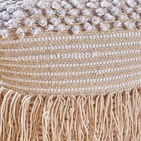 img 1 attached to Alfie Boho Cotton Pouf White Home Decor and Poufs