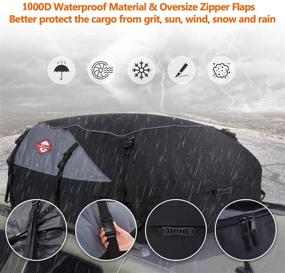 img 3 attached to 🚗 Adakiit 20 Cubic Feet Waterproof Car Roof Bag Cargo Carrier, 1000D Rooftop Cargo Carrier + 8 Reinforced Straps - Suitable for All Vehicles with or without a Rack