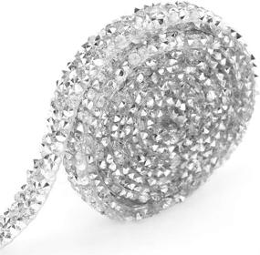 img 4 attached to 💎 Akozon 10 Yard Silver Rhinestone Diamond Ribbon Mesh Wrap Roll for Wedding Cake Bridal Decorations - Jewelry Supplies