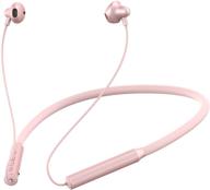 🎧 wireless neckband headphones, bluetooth 5.0 lightweight stereo earbuds with magnetic, top wireless sports sweatproof headset with mic compatible with iphone for running sports (pink) logo