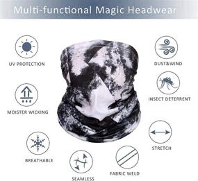 img 2 attached to Diravo Breathable Neck Gaiter Bandana Headwear Face Mask Scarf Neck Tube Magic Headband - Sports Dust Protection Fan Masks (Mix-03)