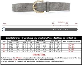 img 1 attached to 🐍 Snake Covered D-ring Buckle Belt for Women's Jeans Pants by IFENDEI - Genuine Leather Belt