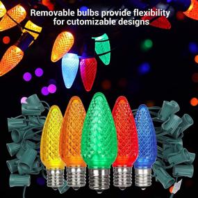 img 3 attached to 🎄 DEWENWILS C9 Christmas Lights Outdoor - 25 LED C9 Replacement Bulbs, 25FT Stringer - Multicolor Party Decoration, Waterproof - Green Wire, UL Listed