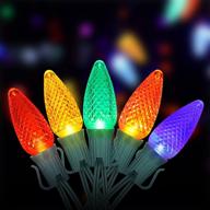 🎄 dewenwils c9 christmas lights outdoor - 25 led c9 replacement bulbs, 25ft stringer - multicolor party decoration, waterproof - green wire, ul listed логотип