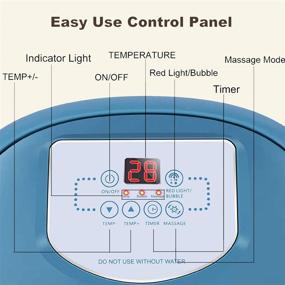 img 1 attached to 🏡 Home Foot Spa Massager with Heat, Bubble Jets, 6 Motorized Massage Rollers, LED Display, Pumice Stone, and Infrared Heater - Blue White