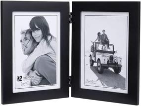 img 3 attached to 🖼️ Black Double Vertical 5x7 Picture Frame with Wide Real Wood Molding and Real Glass - Improved for SEO