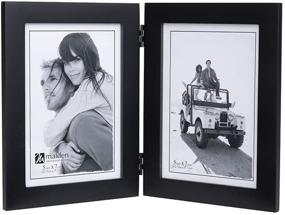 img 4 attached to 🖼️ Black Double Vertical 5x7 Picture Frame with Wide Real Wood Molding and Real Glass - Improved for SEO