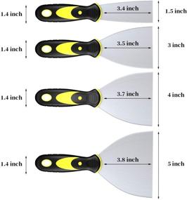 img 3 attached to Multipurpose Putty Knife Scrapers: Ideal for Drywall Finishing, Plaster Scraping, and more - 4 Pack, 5”, 4”, 3”, 1.5” Wide