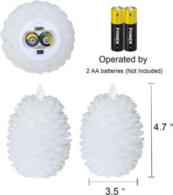 img 3 attached to 🕯️ Eldnacele LED Pine Cone Candles: Remote Timer, Battery Operated & Flameless - 2 Pack White Pinecone Candles for Christmas Home Party Decoration