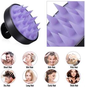 img 3 attached to 🖤 HAWATOUR Black Hair Scalp Massager Shampoo Brush with Soft Silicone Bristles
