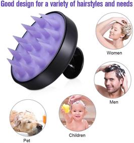 img 2 attached to 🖤 HAWATOUR Black Hair Scalp Massager Shampoo Brush with Soft Silicone Bristles
