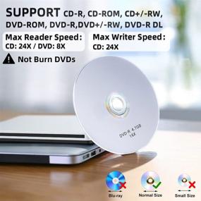 img 2 attached to 📀 VersionTECH Ультра-тонкий Переносной CD DVD RW DVD CD ROM Привод для Записи Супердиск - Внешний привод USB C Type-c с высокой скоростью передачи данных, совместимый с Apple Mac MacBook Pro Air iMac Laptop.