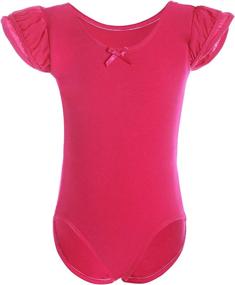 img 4 attached to 🩰 Flutter Short Sleeve Leotard for Girls - Dancina