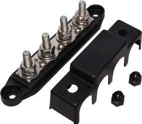 img 4 attached to 5/16-Inch 4-Stud Power Distribution Block - Black Busbar with Cover - Made in The USA