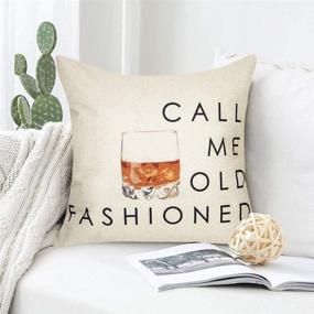 img 1 attached to 🍷 Softxpp Call Me Old Fashioned Whisky Wine Funny Quote Throw Pillow Cover - Red Christmas Sign Winter Holiday Decor Cushion Case Decorative for Sofa Couch - 18" x 18" Inch - Cotton Linen - Improved SEO