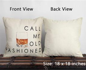 img 2 attached to 🍷 Softxpp Call Me Old Fashioned Whisky Wine Funny Quote Throw Pillow Cover - Red Christmas Sign Winter Holiday Decor Cushion Case Decorative for Sofa Couch - 18" x 18" Inch - Cotton Linen - Improved SEO