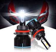 max5 9007 led headlight bulbs conversion kit 10000lm 6500k super bright cool white plug &amp logo