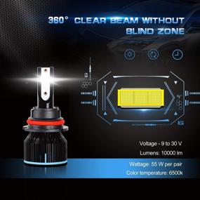 img 2 attached to Max5 9007 Led Headlight Bulbs Conversion Kit 10000LM 6500K Super Bright Cool White Plug &Amp