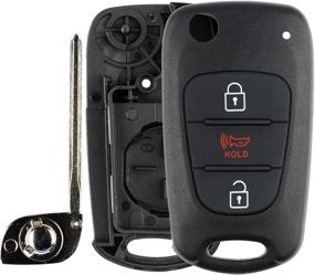 img 3 attached to 🔑 KeylessOption Keyless Entry Flip Key Shell Case for Kia - Uncut Blank Blade Fob Cover