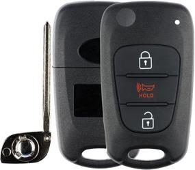 img 2 attached to 🔑 KeylessOption Keyless Entry Flip Key Shell Case for Kia - Uncut Blank Blade Fob Cover