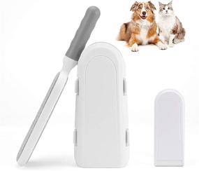 img 4 attached to 🐾 Geelyda Pet Hair Remover Brush for Furniture, Clothing, Couch, Carpet - Lint and Fur Removal Tool - Double Sided Brush with Self-Cleaning Base - Travel Size Included - Perfect for Dog and Cat Hair