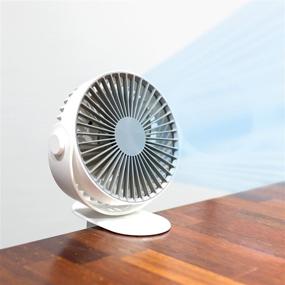 img 3 attached to 🔋 Mooas Clipper Fan – Rechargeable Mini Clip Fan, 7-inch Clip-on Design, 3-Level Wind Speed, Battery Operated, 360° Rotation, Timer Mode, Desk Fan, Portable & Rechargeable, Ideal for Stroller (White)