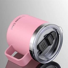 img 2 attached to 6 Pack of Umite Chef 14oz Pink Stainless Steel Insulated Coffee Mugs with Handle, Double Wall Vacuum Tumbler, Travel-Friendly with Sliding Lid