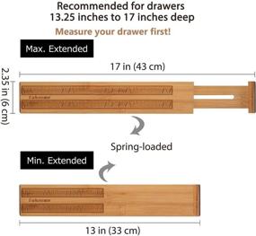 img 1 attached to Versatile Drawer Dividers - 4 Pack of Adjustable Bamboo Clothing Organization Separators for Dresser, Kitchen, Bedroom, Bathroom, Office