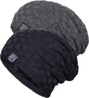 🧣 cozy duo: 2 pack oversized knit winter hats for men and women logo